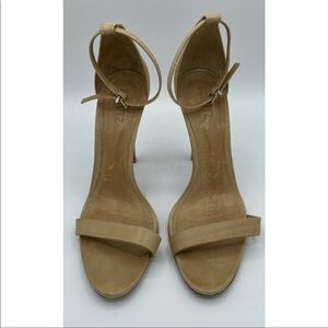 Schutz Cadey Lee Heel beige leather ankle strap sandals size 10